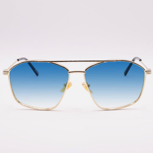 Lunettes Balenciaga BB0199O vintage, vue de face, verres bleus dégradés