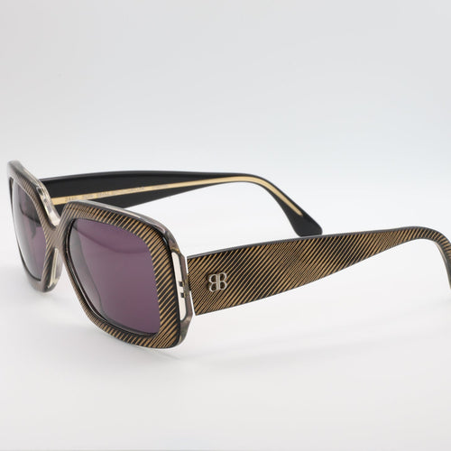 Lunettes Balenciaga Paris vintage, modèle 2445, vue de profil, verres violet